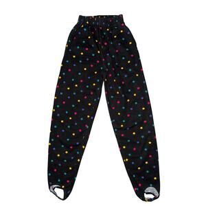 NWT 90s Michael Carrie Argyle Electric Stirrup Pants black multicolor star Small